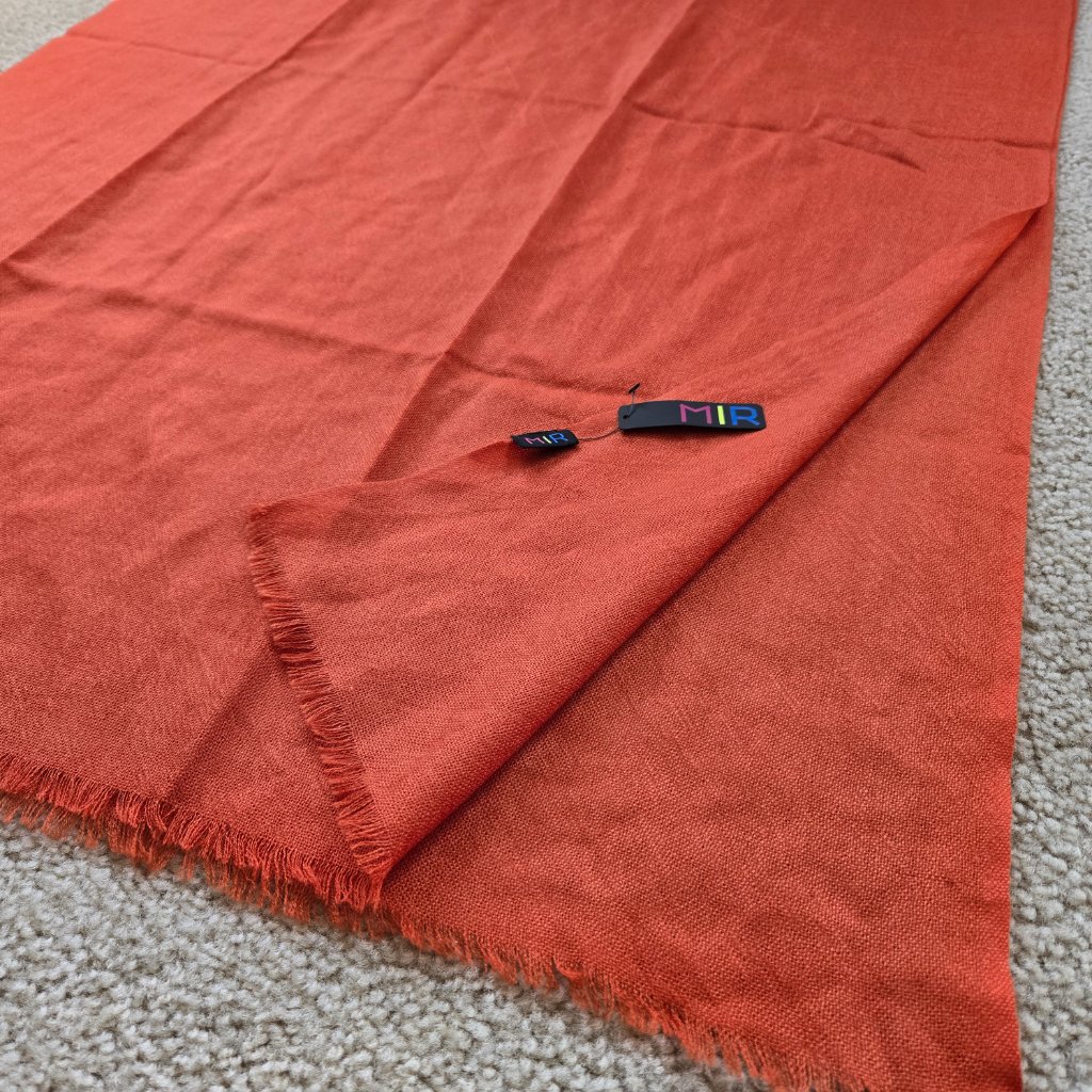Mir Rusty Orange Cashmere Scarf Nwt